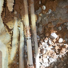 Exposed pipe joints during water leak repair