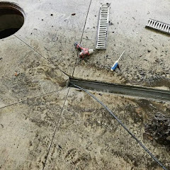 Leak detection equipment at pool and concrete area