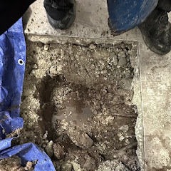 Accessing damaged pipe through concrete slab